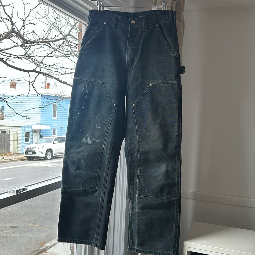Vintage Carhartt Work Pants Black Faded 28” x 27” Perfectly Worn